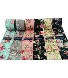 Black Floral Skinny Tie w/ Matching Bow Tie & Pocket Square