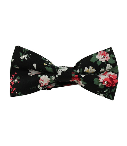 Black Floral Bow Tie