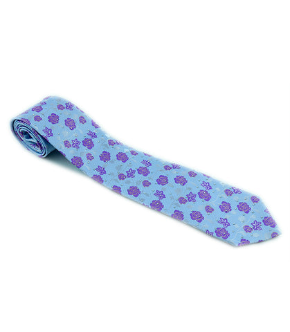 Light Blue w/ Purple Flowers