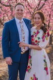 Ivory Floral Skinny Tie