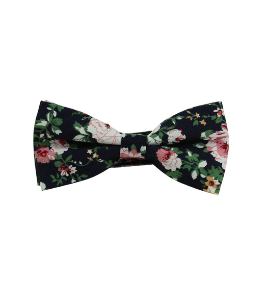 Navy Floral Bow Tie