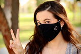 Peace Sign Swarovski Crystal Face Mask