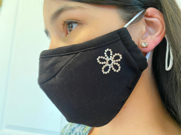 Flower Swarovski Crystal Face Mask