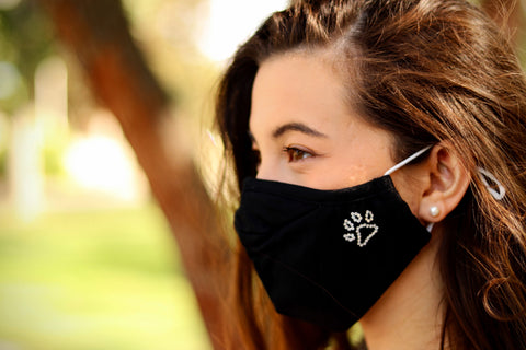 Paw Print Swarovski Crystal Face Mask