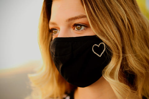 Heart Swarovski Crystal Face Mask