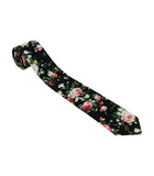 Black Floral Skinny Tie